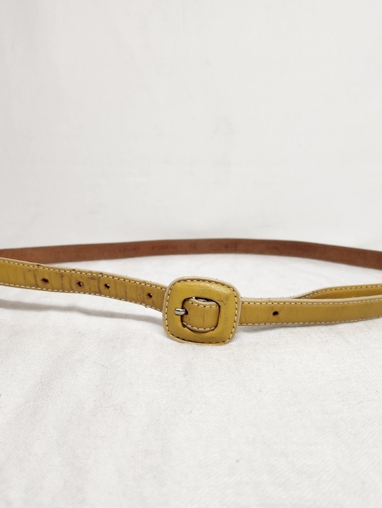Fossil Accessories - Fossil Womens Medium Mustard Yellow Skinny Belt Leather